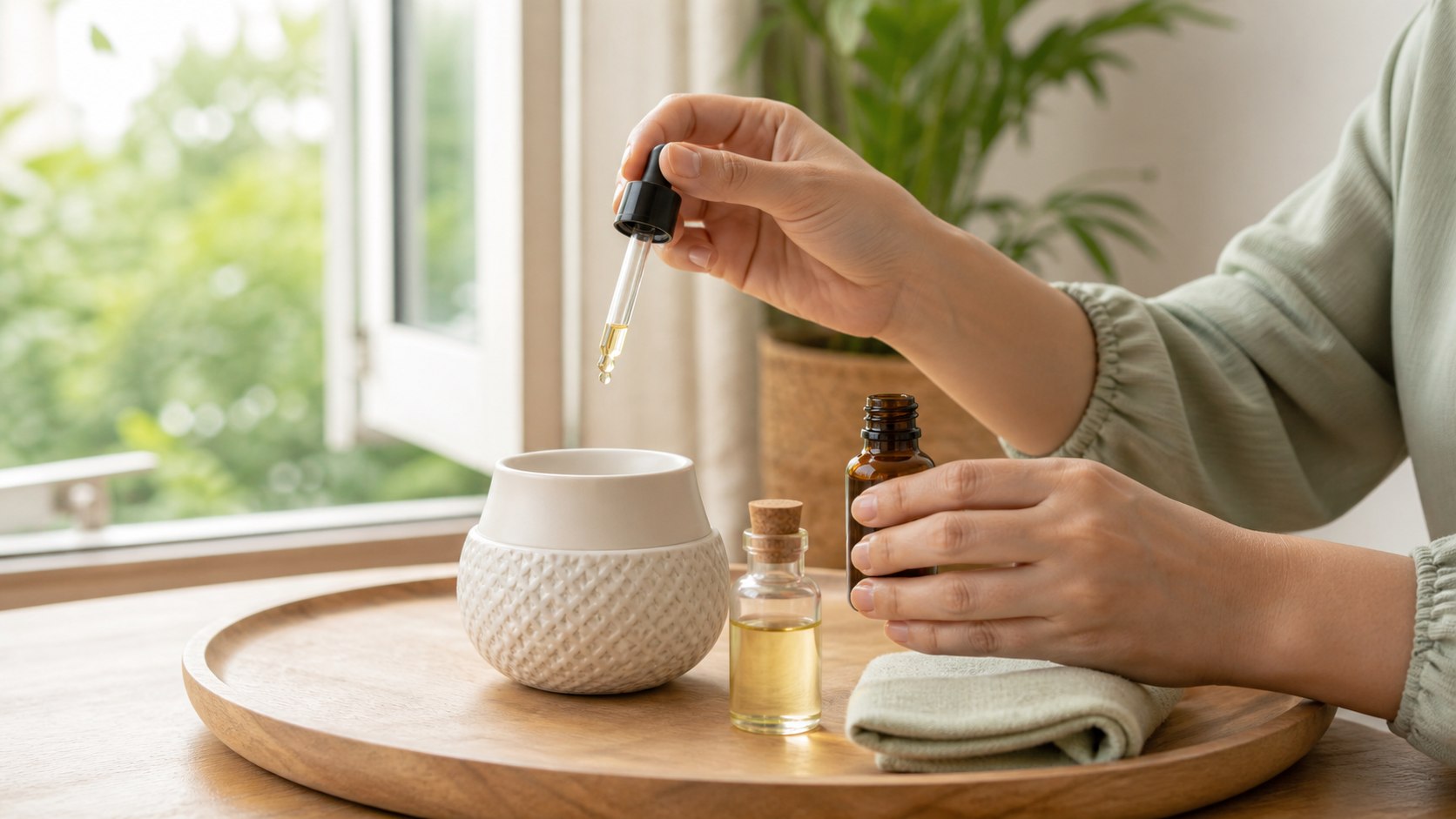 Sử dụng lượng nhỏ tinh dầu trong không gian thông thoáng