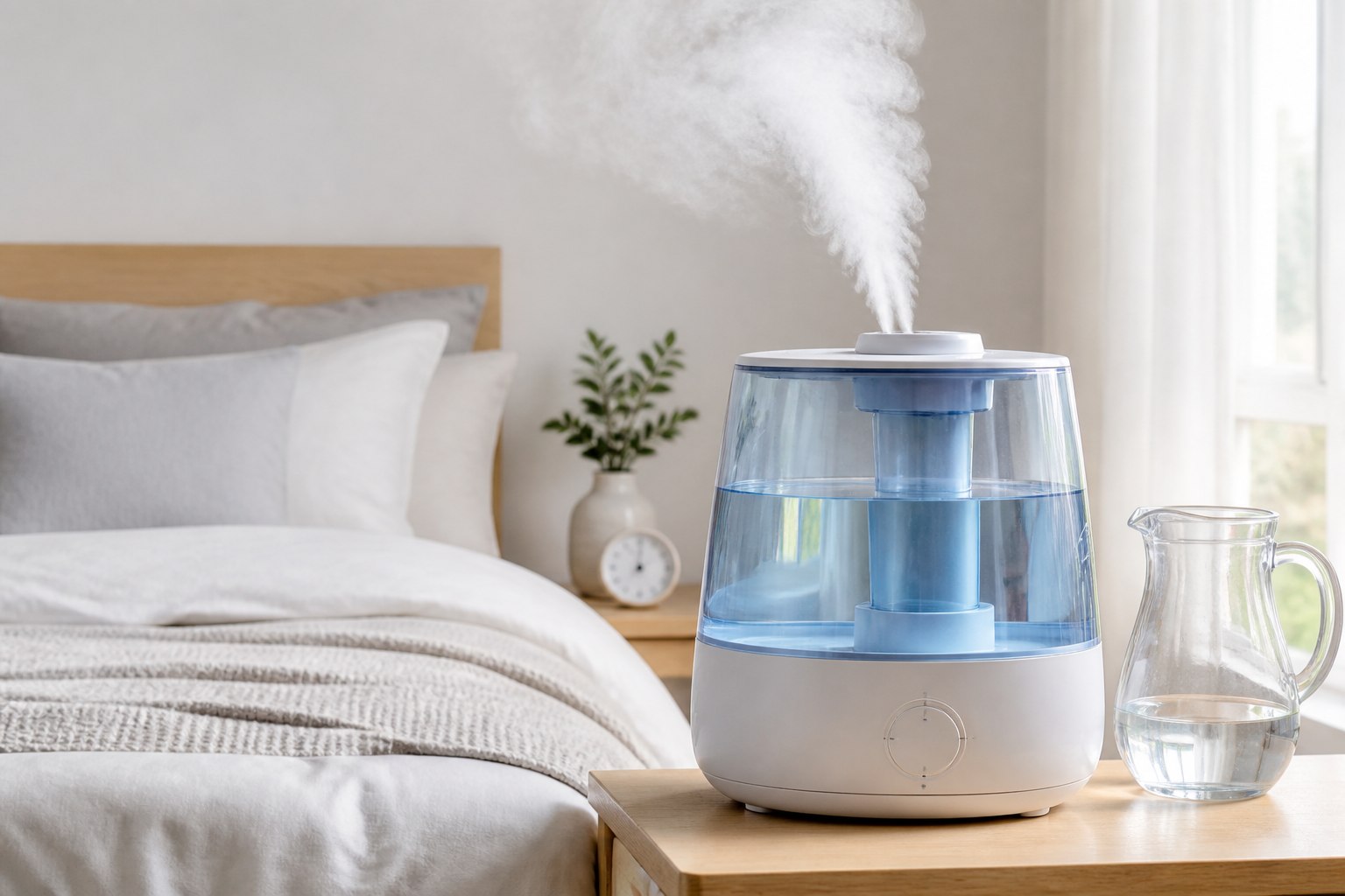 Máy tạo ẩm chuyên dụng với bình nước lớn trong phòng ngủ