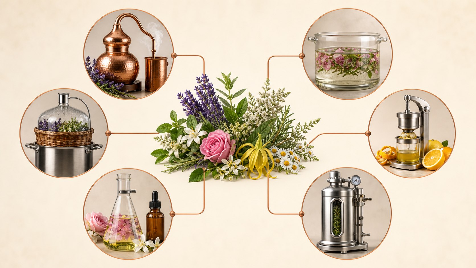 So sánh sáu phương pháp tạo hương từ thực vật