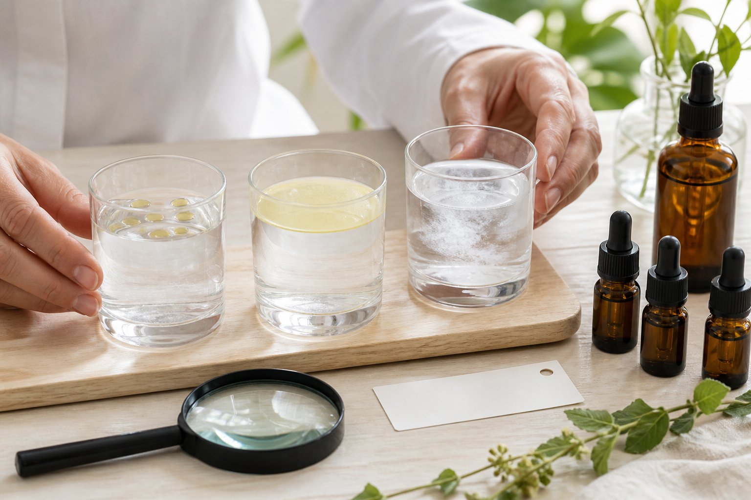 Thử tinh dầu bằng cốc nước không xác định được độ nguyên chất
