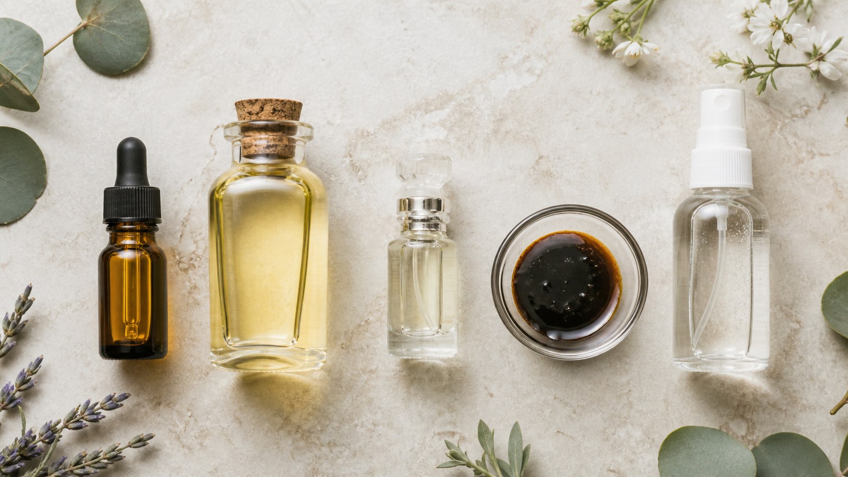 Tinh dầu, dầu nền, hương liệu, absolute và hydrosol